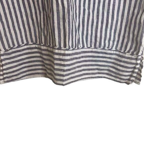 Ellen Tracy Womens Sleeveless Striped Button Linen Nautical Top Size Medium‎ - Picture 4 of 8